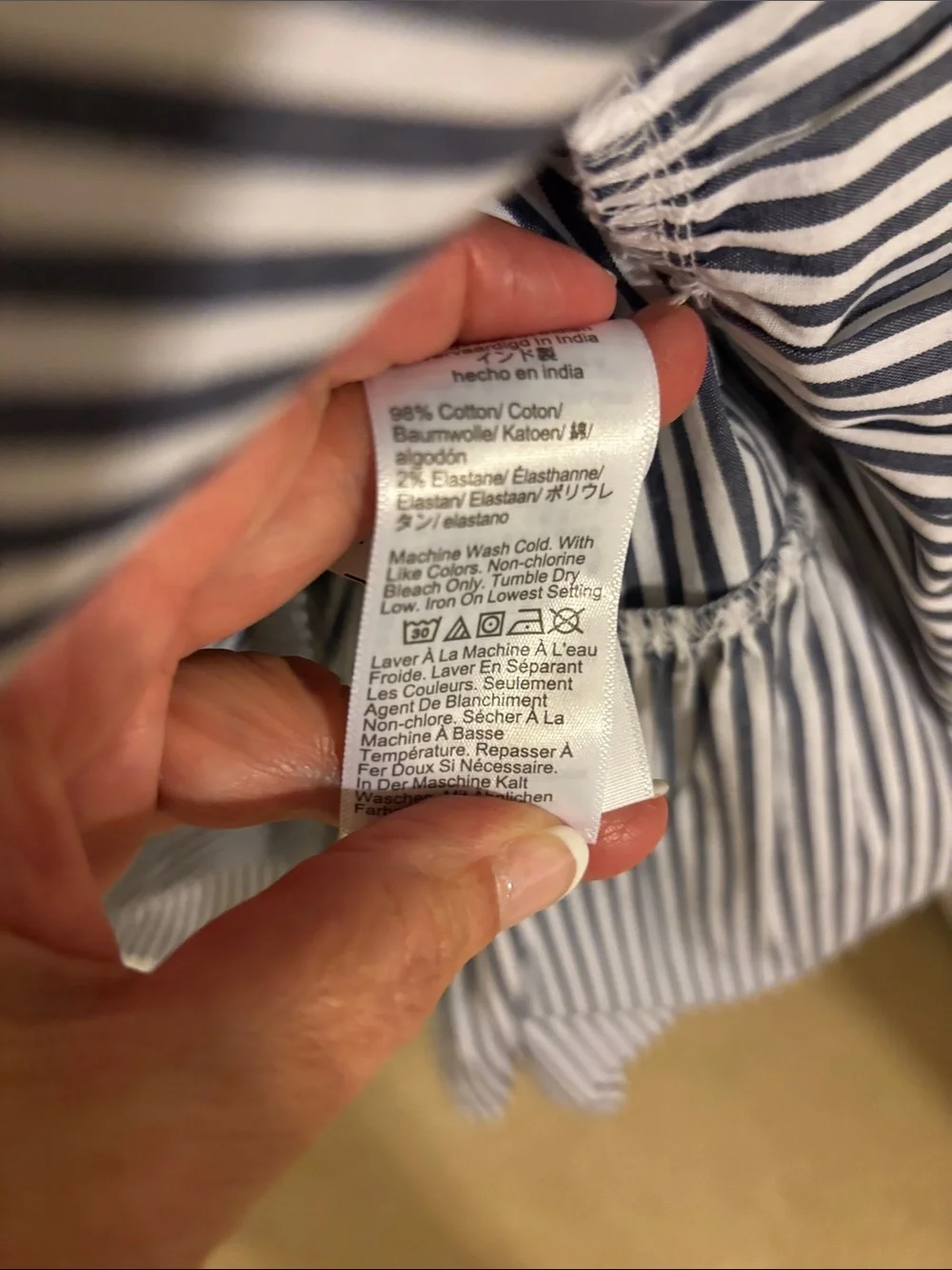 J. Crew Blue and White Striped Maxi Shirt Dress